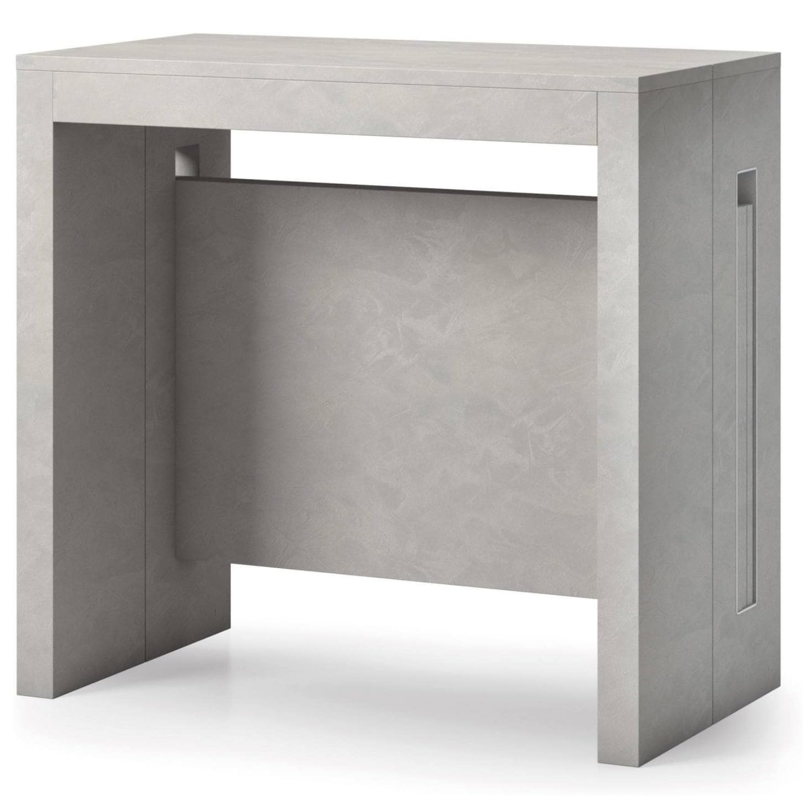 Tavolo consolle 44/186 cm in legno color cemento guide in alluminio - Extè