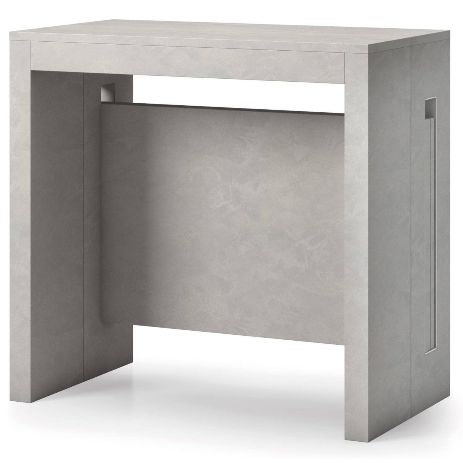 Tavolo 90x44/186 cm consolle allungabile in legno cemento design moderno - Extè Plus