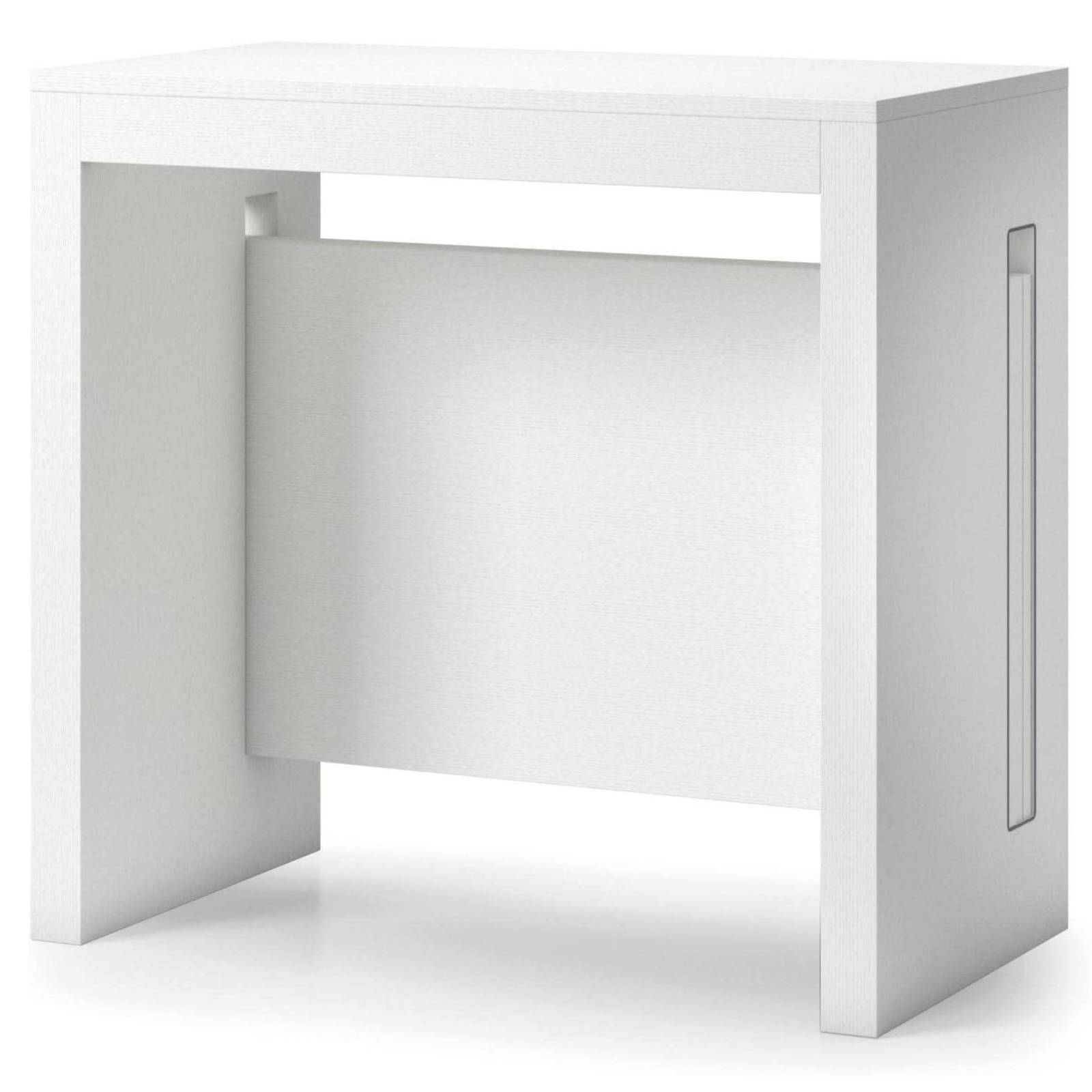 Tavolo consolle 44/186 cm in legno bianco con guide in alluminio - Extè