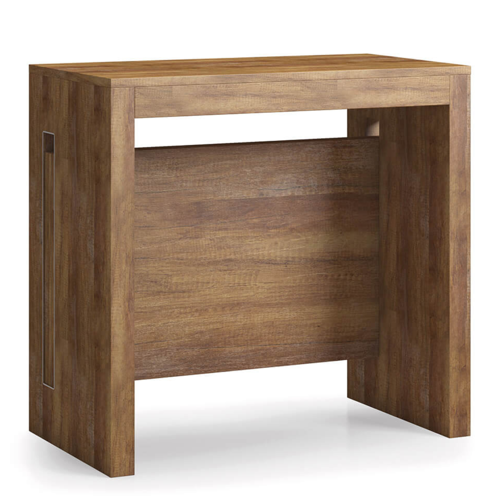 Tavolo consolle 44/186 cm in legno color rovere guide in alluminio - Extè