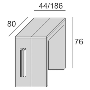 Tavolo consolle 44/186 cm in legno color cemento guide in alluminio - Extè