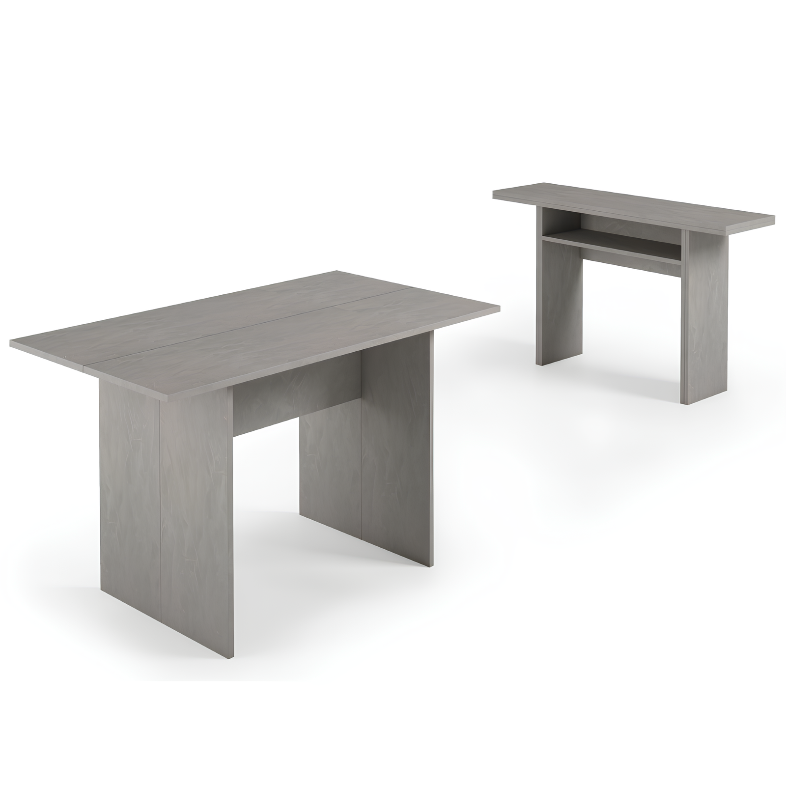 Tavolo consolle salvaspazio a ribalta design moderno in legno cemento - Oplà