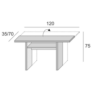 Tavolo consolle salvaspazio a ribalta design moderno in legno cemento - Oplà