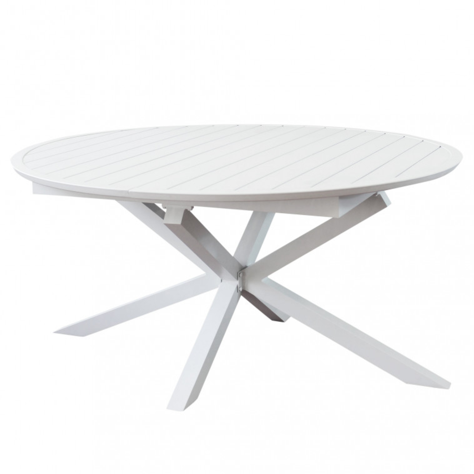 Tavolo allungabile 150/204 rotondo da esterno o interno in alluminio bianco design moderno - Rotim