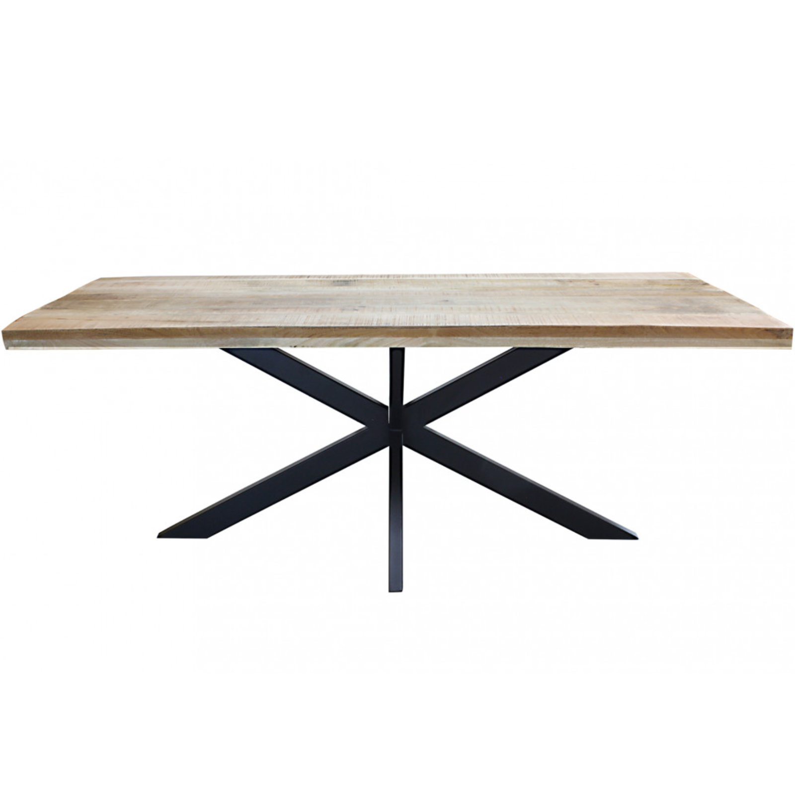 Tavolo da pranzo 200x100 design moderno in legno di mango e base in metallo - Corlet