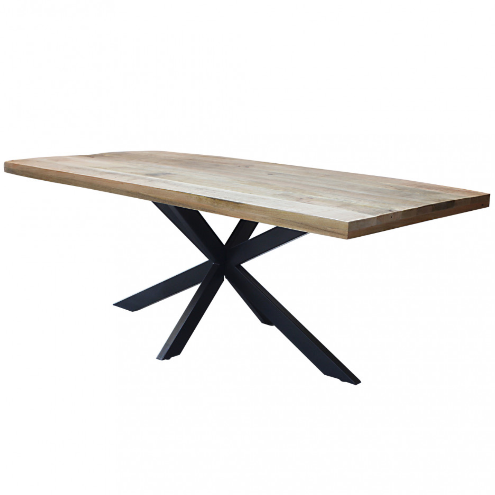 Tavolo da pranzo 200x100 design moderno in legno di mango e base in metallo - Corlet