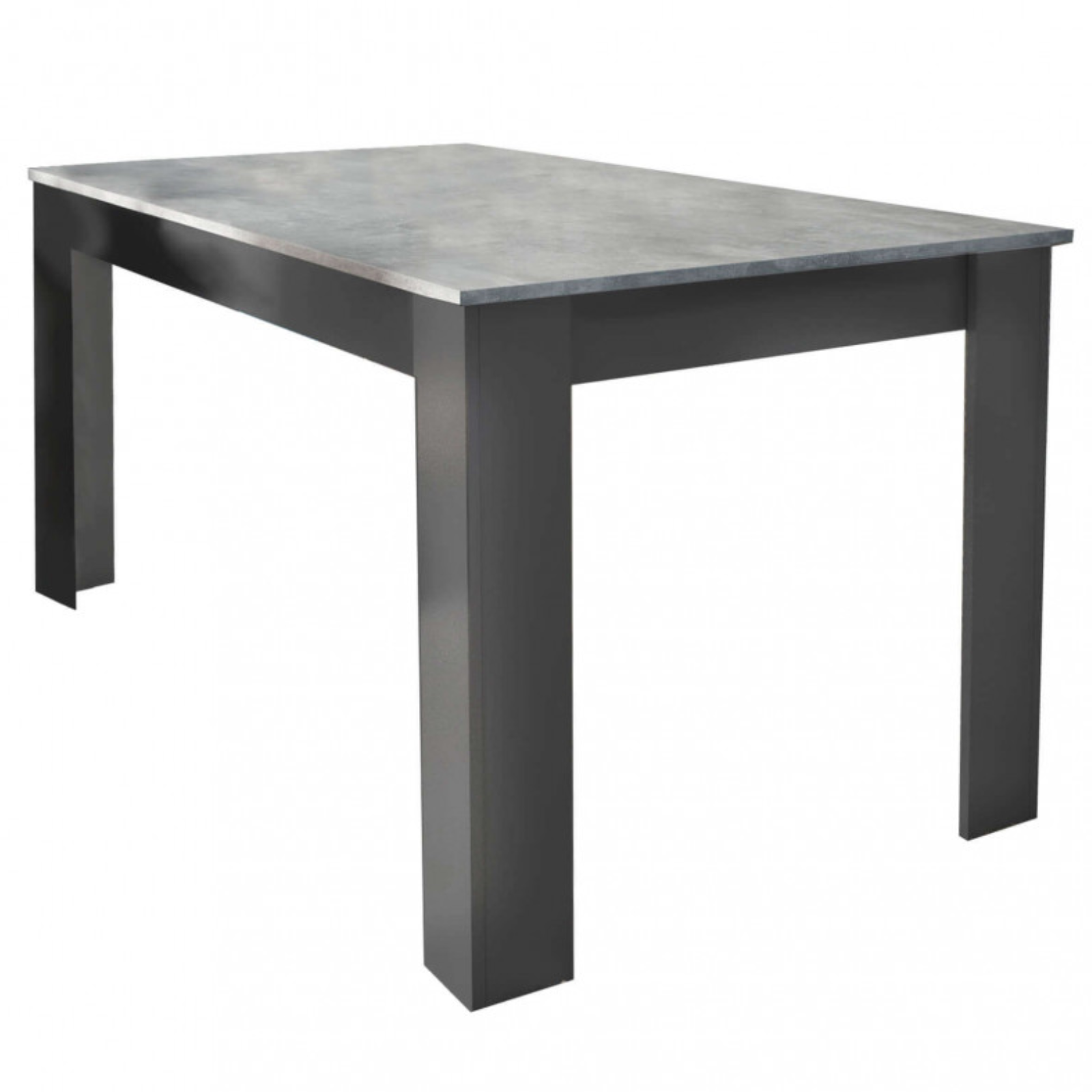 Tavolo da pranzo 138x80 in legno antracite e grigio scuro effetto cemento - Pepperr