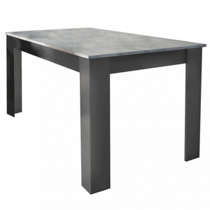 Tavolo da pranzo 138x80 in legno antracite e grigio scuro effetto cemento - Pepperr