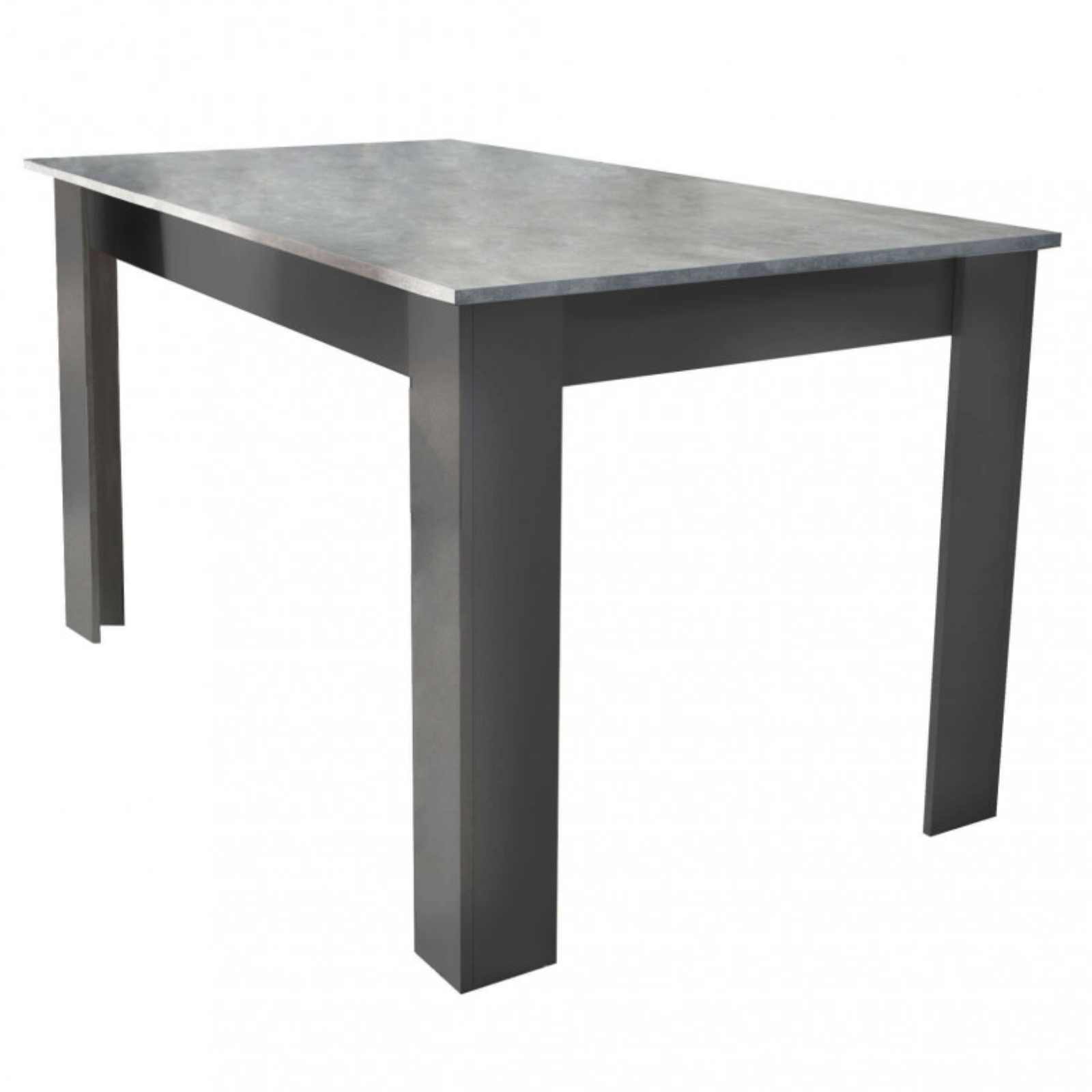 Tavolo da pranzo allungabile 160/200x90 in legno antracite e cemento design moderno - Gemma