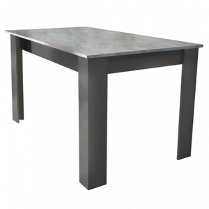 Tavolo da pranzo allungabile 160/200x90 in legno antracite e cemento design moderno - Gemma