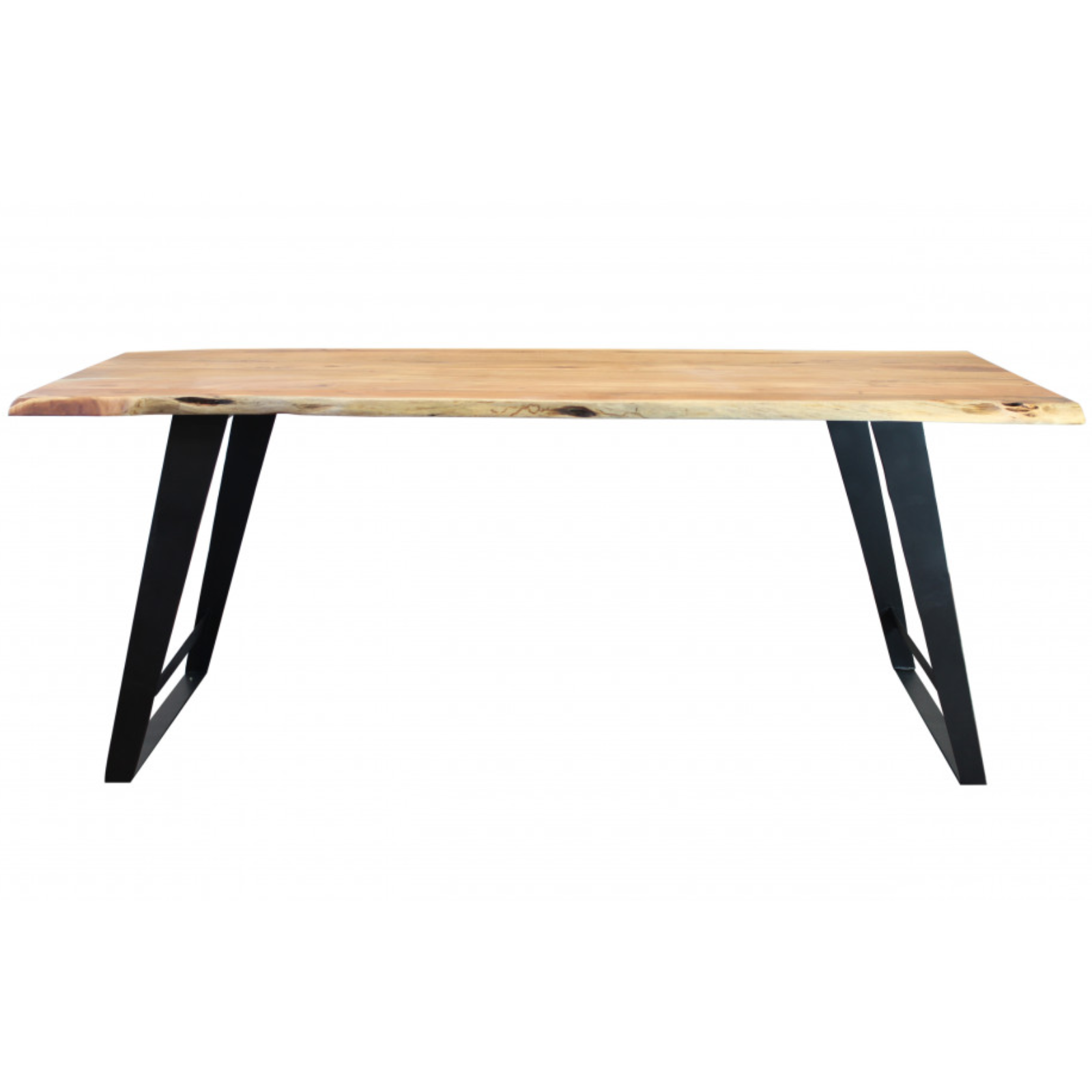 Tavolo da pranzo 200x100 design moderno in legno di Acacia e base in metallo - Carlos