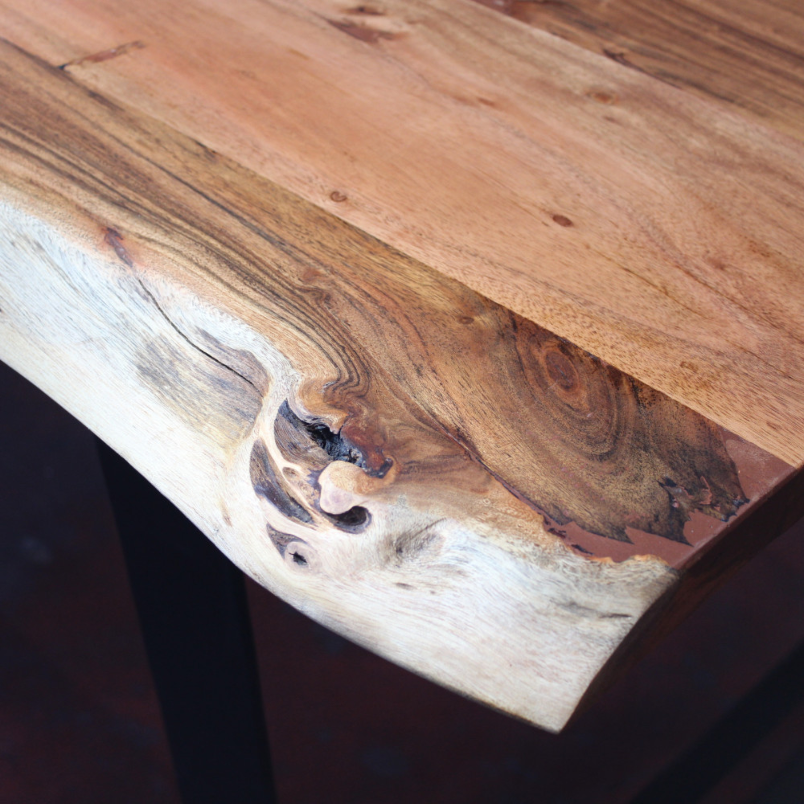 Tavolo da pranzo 200x100 design moderno in legno di Acacia e base in metallo - Carlos