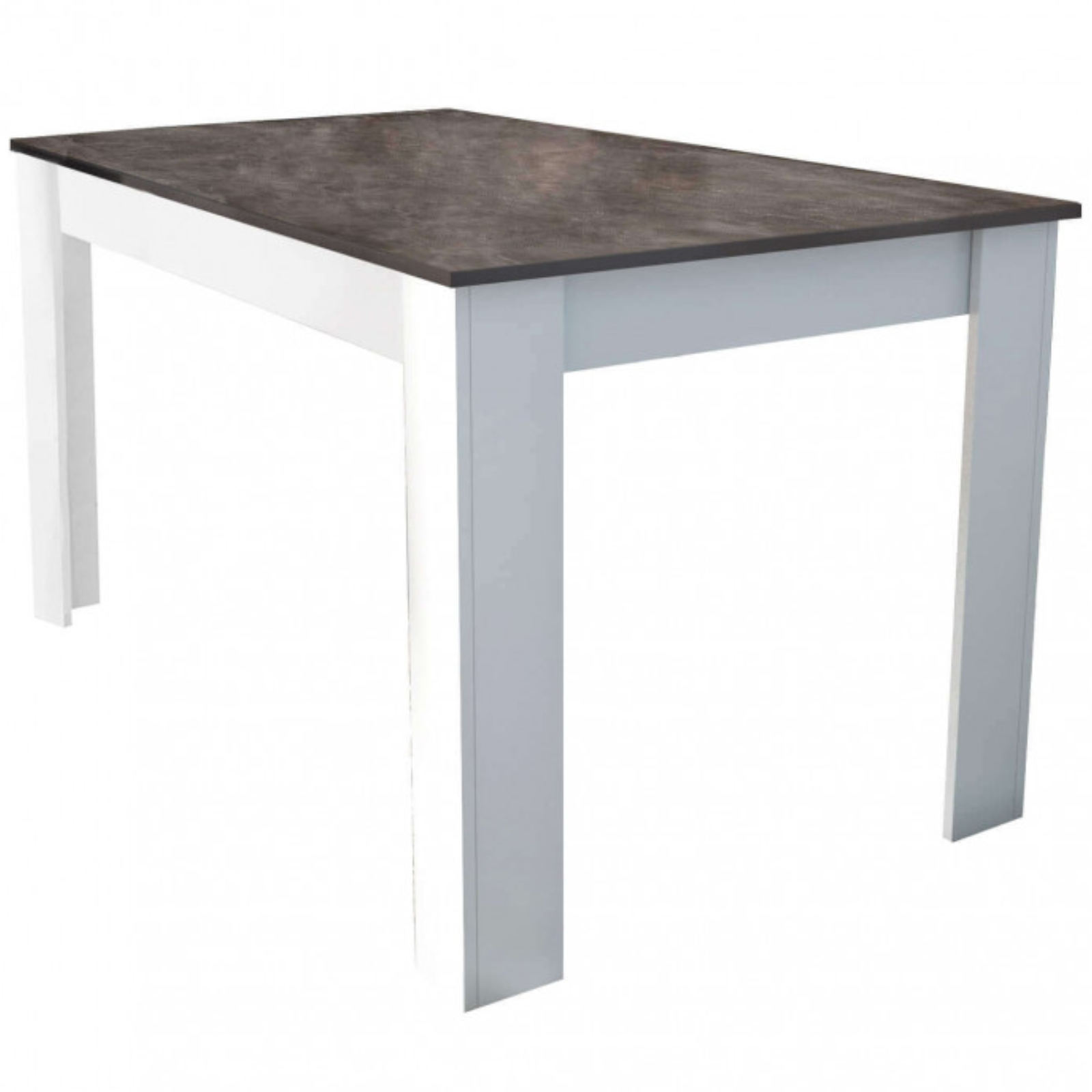 Tavolo da pranzo 138x80 in legno bianco e grigio scuro effetto cemento - Pepperr