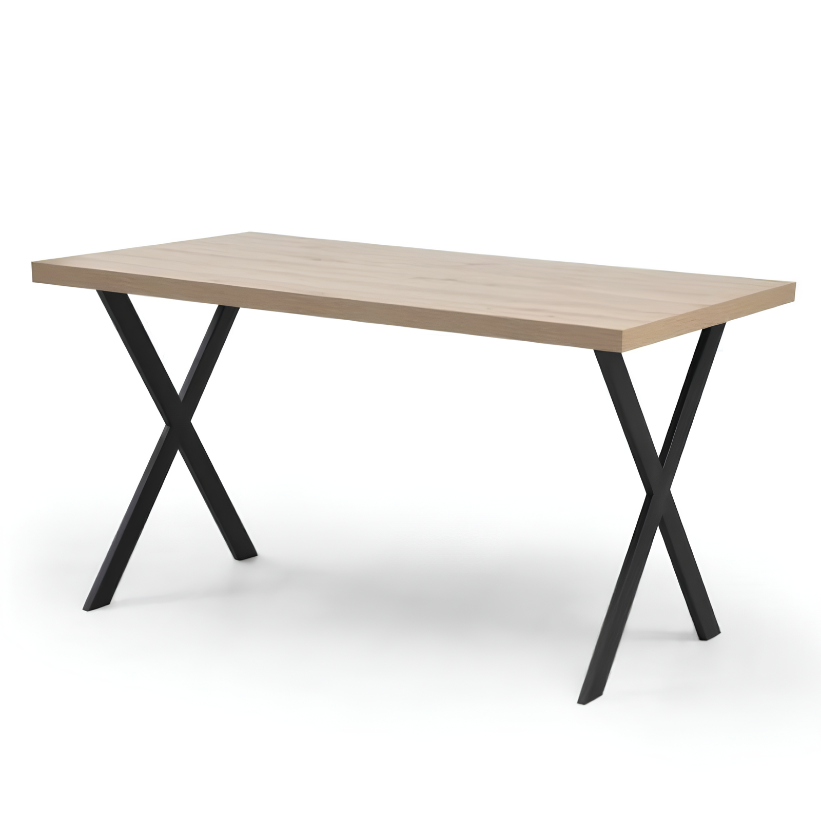 Tavolo da pranzo rettangolare gambe in metallo e piano in legno color rovere - Noto
