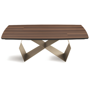 Tavolo da pranzo 200x75h piano in rovere impiallacciato e base in metallo color perla - Arcad