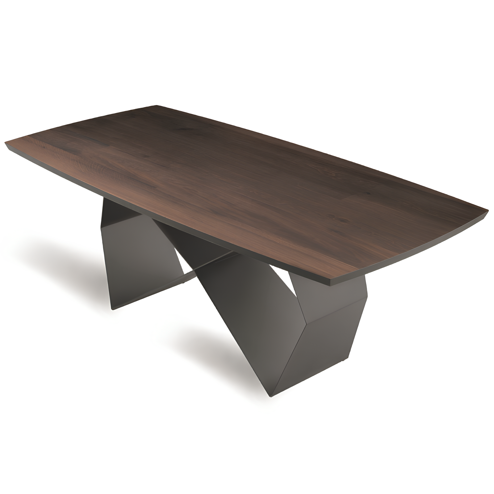 Tavolo da pranzo 200x75h piano in rovere impiallacciato e base in metallo color nero - Arcad