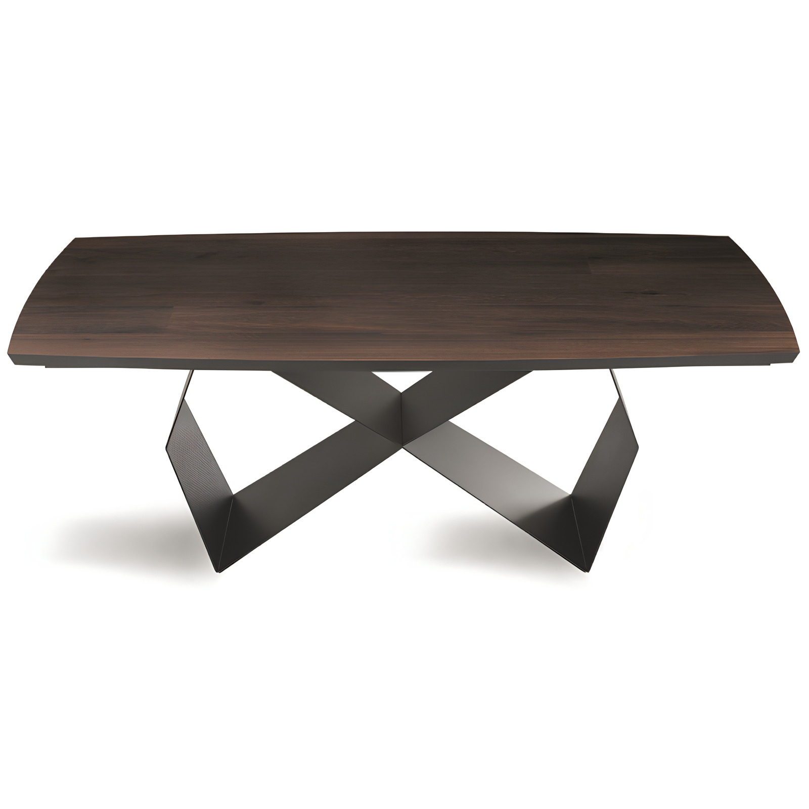 Tavolo da pranzo 200x75h piano in rovere impiallacciato e base in metallo color nero - Arcad