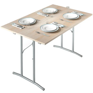 Tavolo pieghevole in legno mulituso in legno rovere e gambe in metallo - Flex