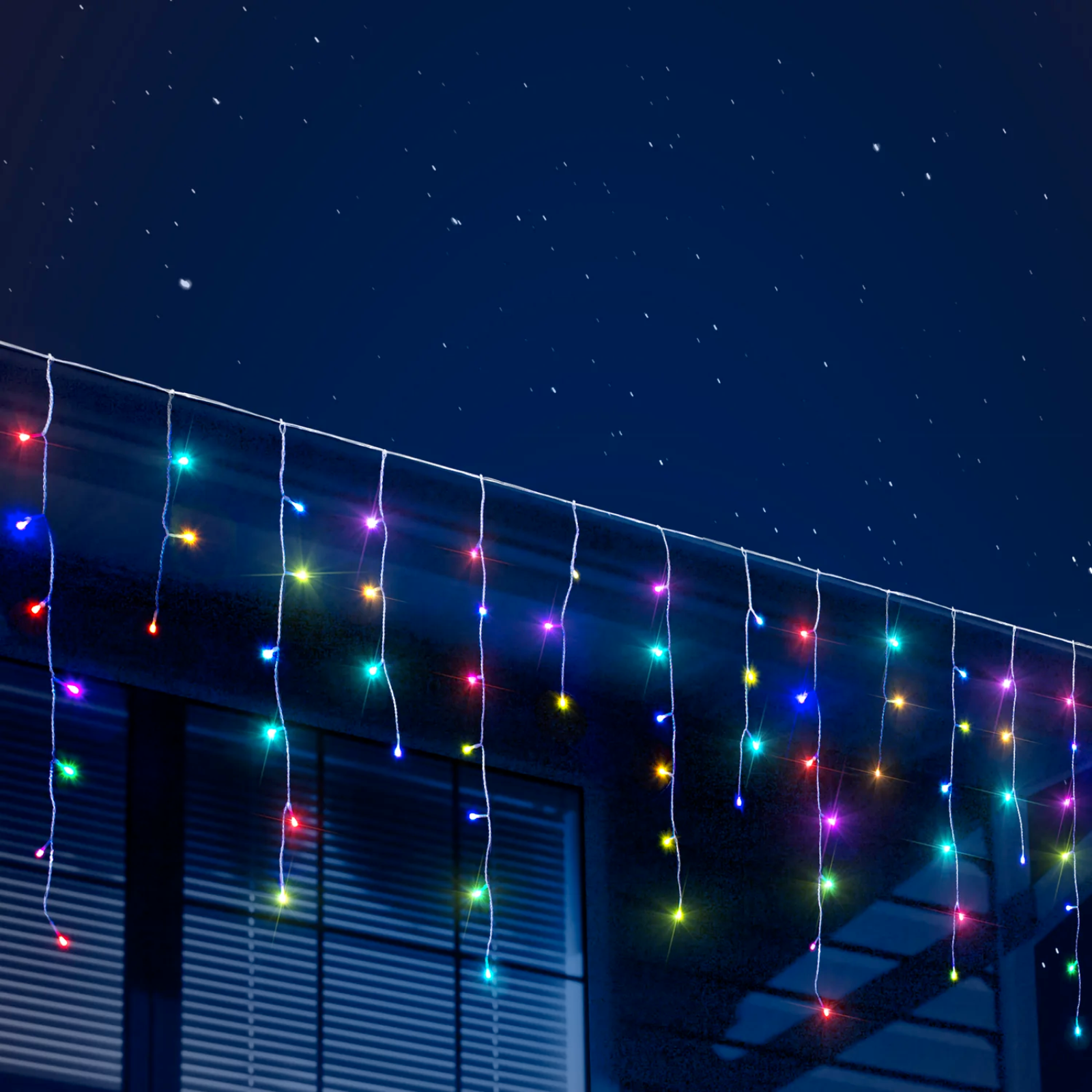 Tenda luminosa decorazioni natalizie con telecomando 160 led Rgb sincrono per interno o esterno