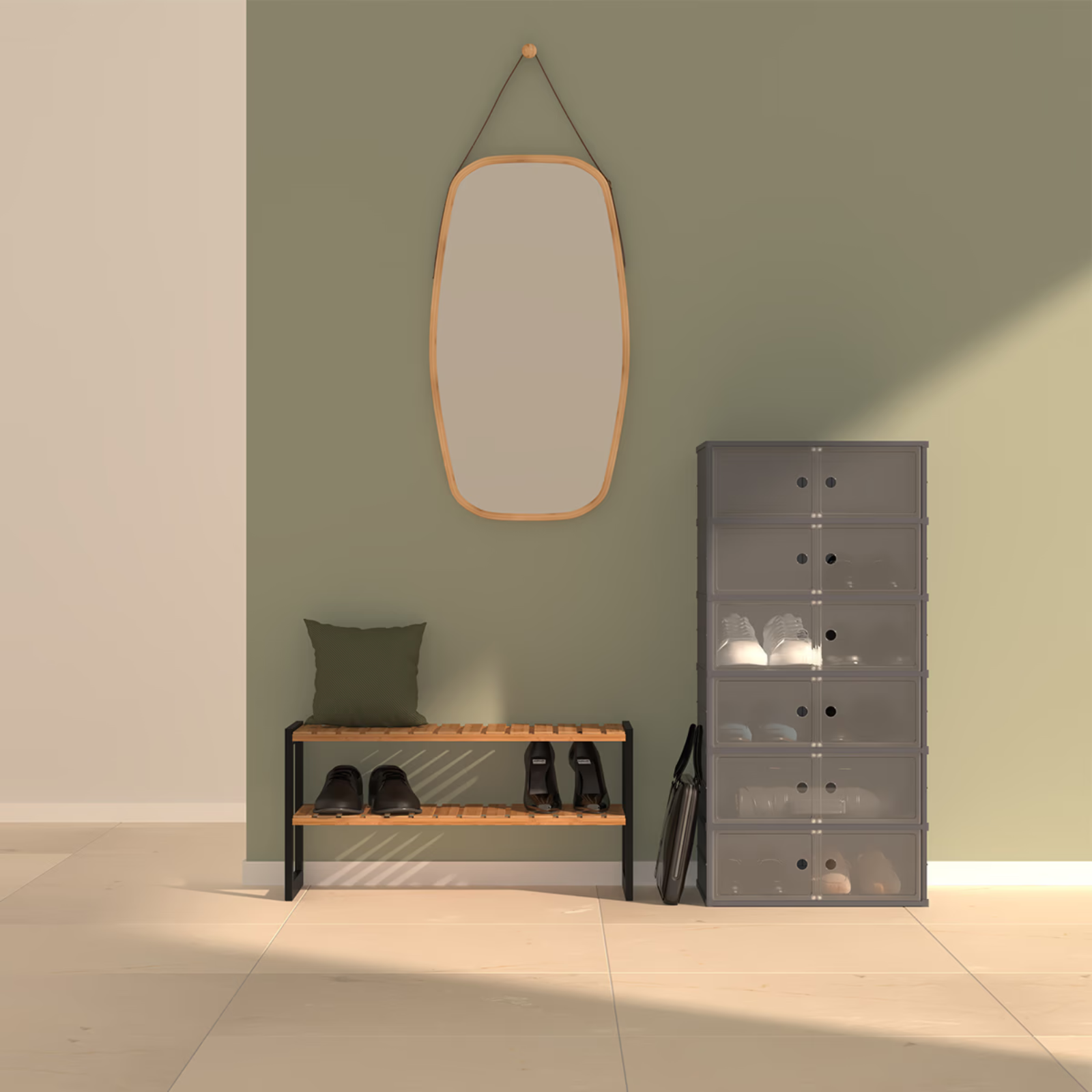 Armadietto portaoggetti multiuso pieghevole in plastica - Fold