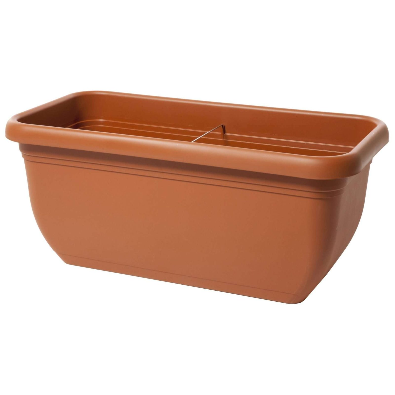 Vaso rettangolare in plastica color terracotta da esterno - Unic maxi