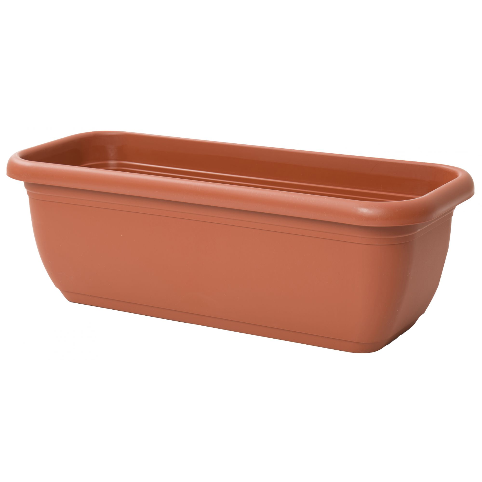 Vaso rettangolare in plastica color terracotta da esterno - Unic