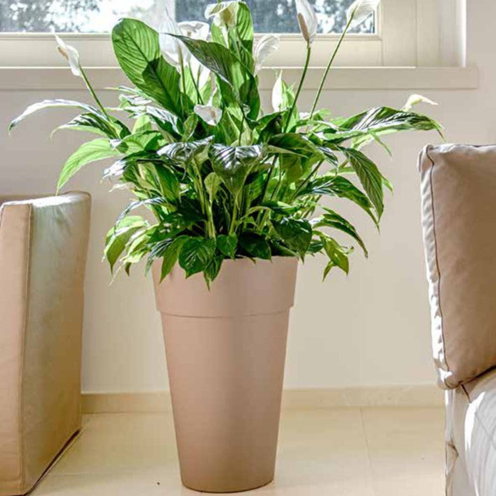 Vaso conico alto da esterno "Housto" coprivaso in resina per piante o fiori H 50cm