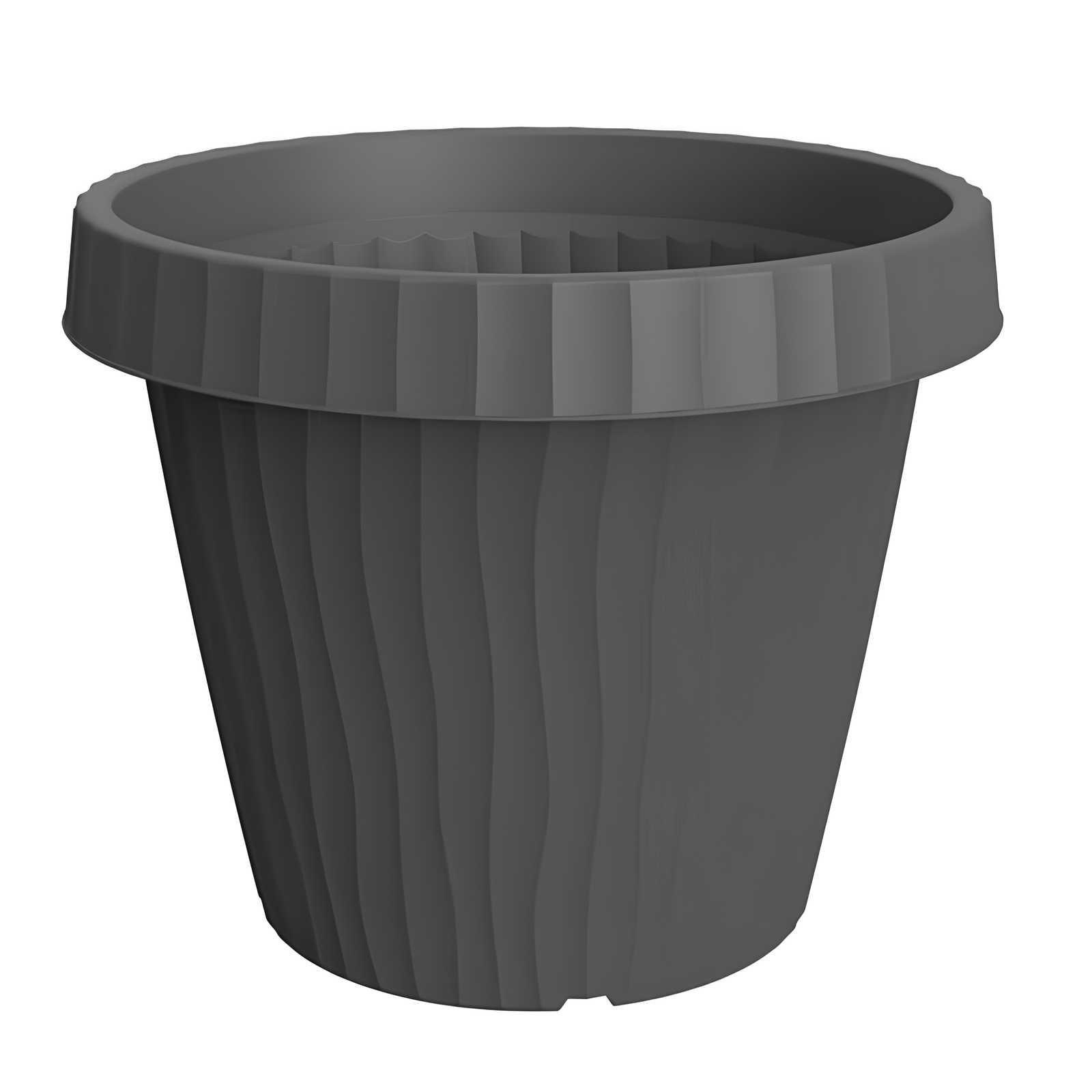 Vaso rotondo basso da interno o esterno in resina colore Graphite - Onda