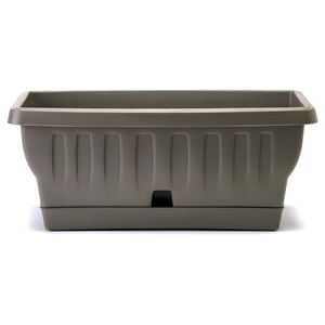 Fioriera da esterno o interno rettangolare in resina Cappuccino con sottovaso a riserva d'acqua - Natur