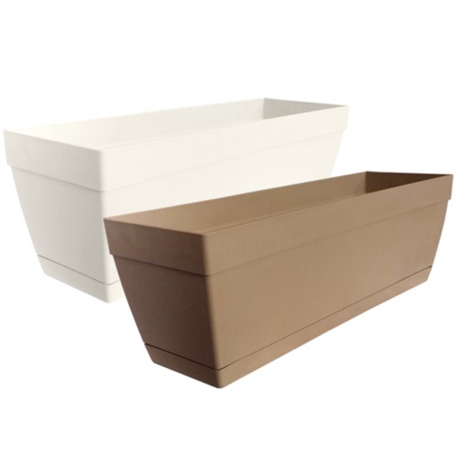 Vaso rettangolare in resina da esterno "Atlanta" coprivaso design basic per piante o fiori