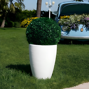 Vaso da esterno o interno Bianco rotondo in resina ø 30x38h - Adon