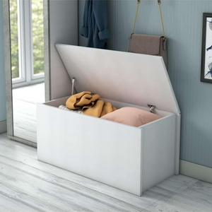 Baule contenitore in legno bianco design moderno multiuso da interno - Hall