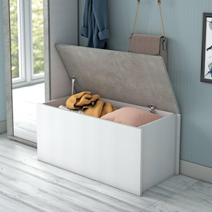 Baule contenitore in legno bianco design moderno multiuso da interno - Hall