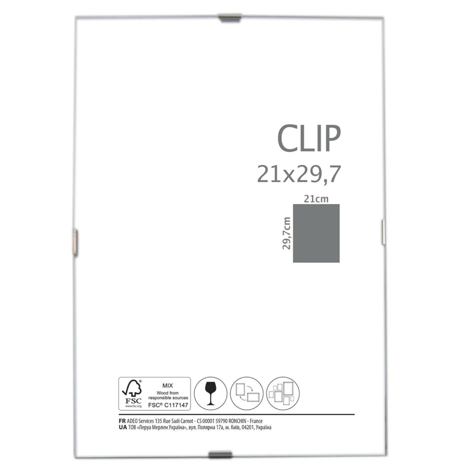 Cornice in legno "Rustica" noce con supporto cartone pressato e vetro porta foto o puzzle "Made in Italy"