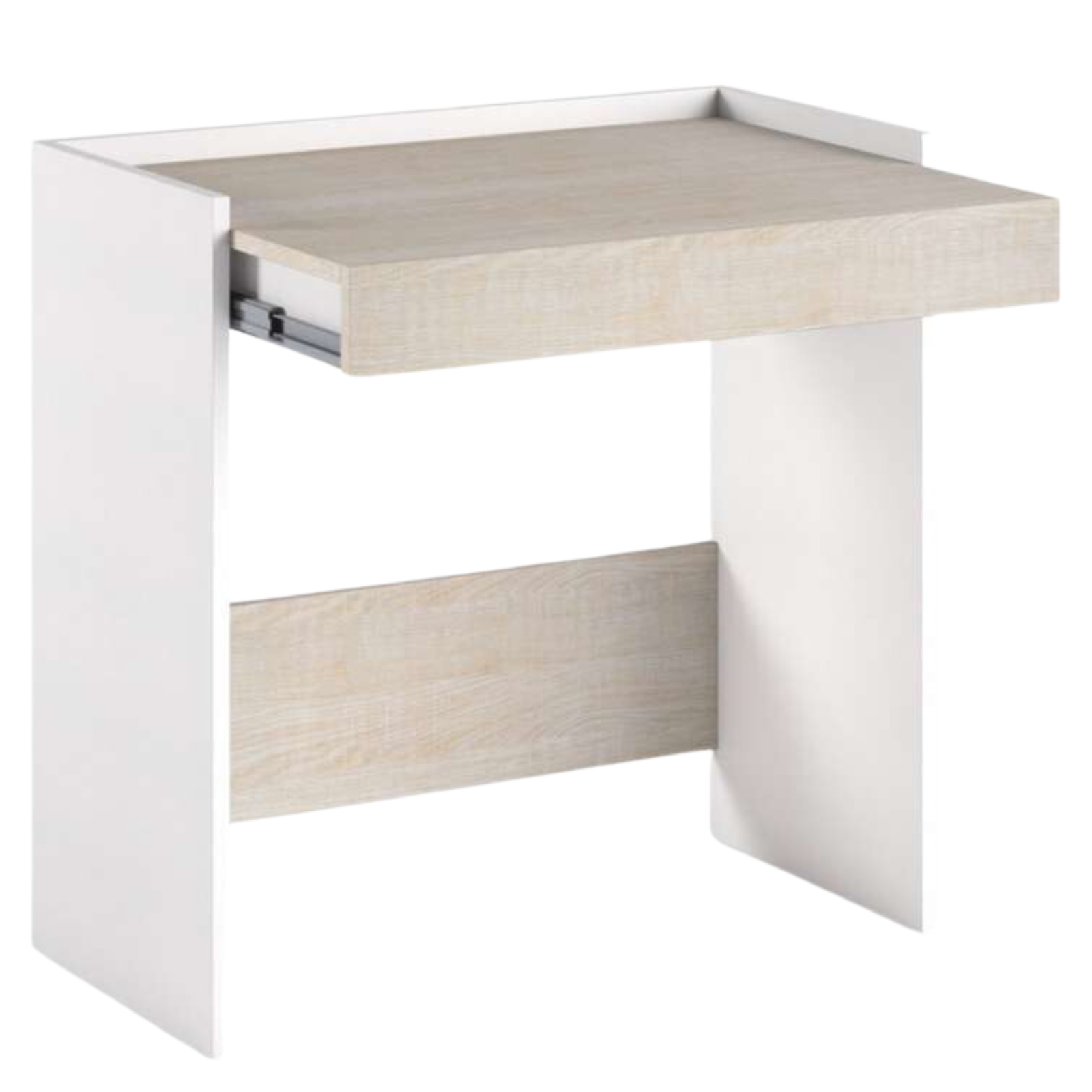 Scrivania in legno con cassetto scorrevole e ripiano rovere e bianco - Desk