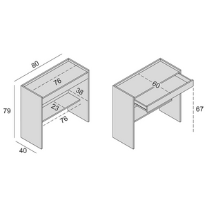 Scrivania in legno con cassetto scorrevole e ripiano rovere e bianco - Desk