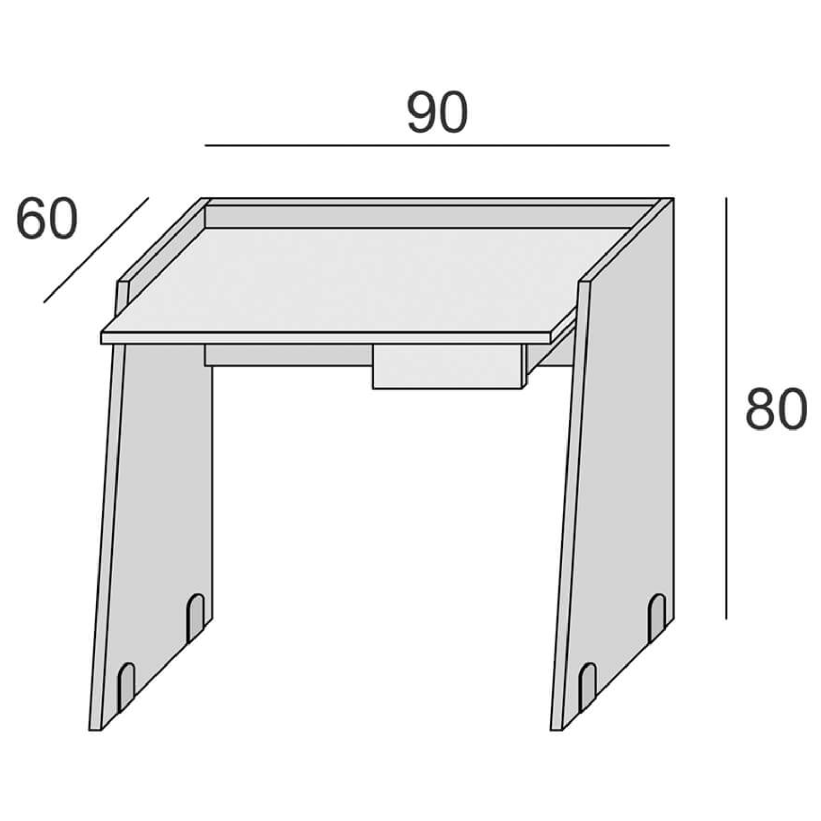 Scrivania in legno 90x60 scrittoio design moderno con cassetto bianco - Desm