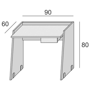 Scrivania in legno 90x60 scrittoio design moderno con cassetto bianco - Desm