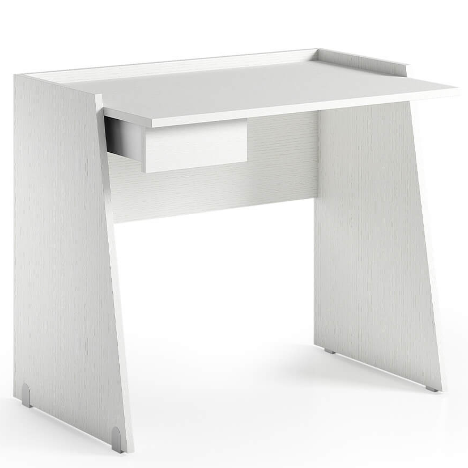 Scrivania in legno 90x60 scrittoio design moderno con cassetto bianco - Desm