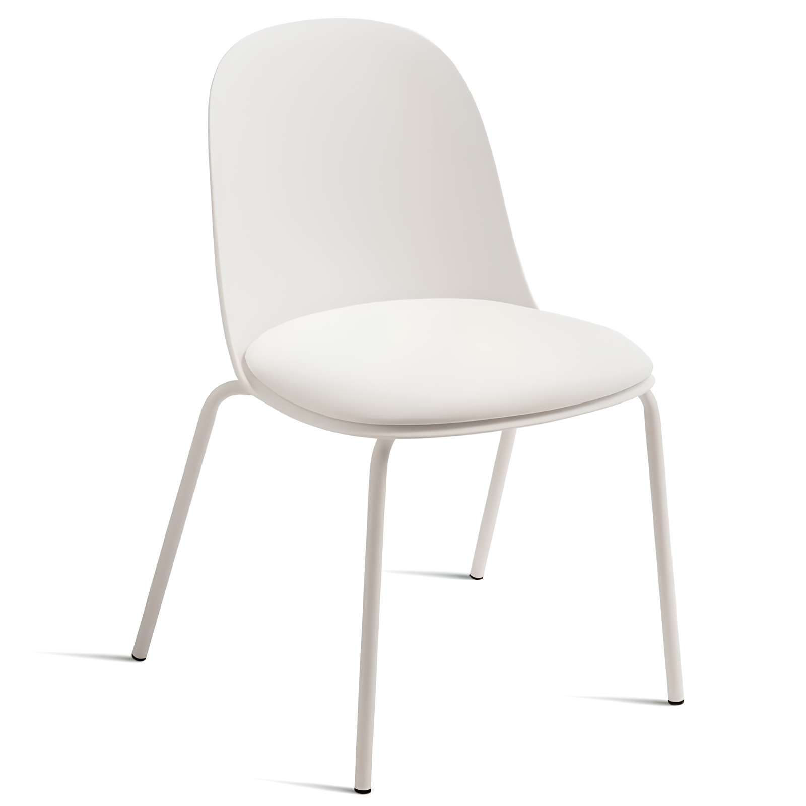 Sedia da pranzo in polipropilene design moderno seduta imbottita in ecopelle gambe in metallo - Lete