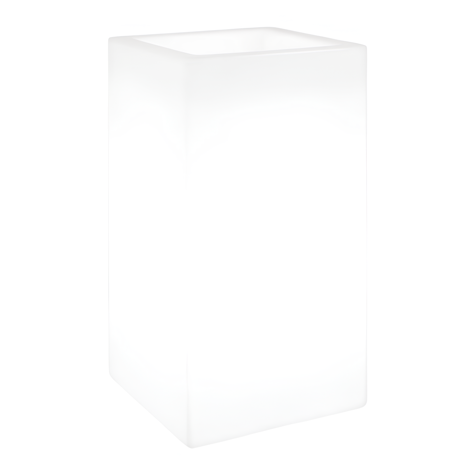 Vaso alto luminoso da interno o esterno cubo bianco 40x80 - Home