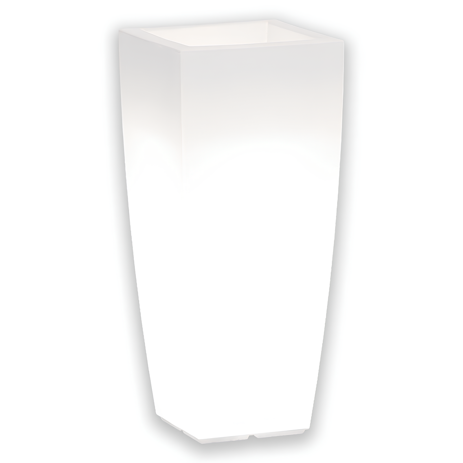 Vaso alto luminoso da interno o esterno in resina bianco 40x80 - Home