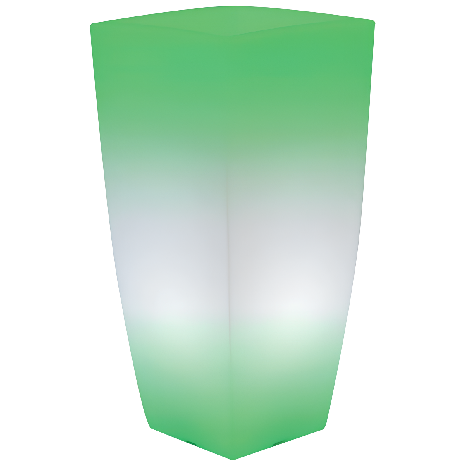 Vaso alto luminoso da interno o esterno in resina luce verde 33x70 - Home