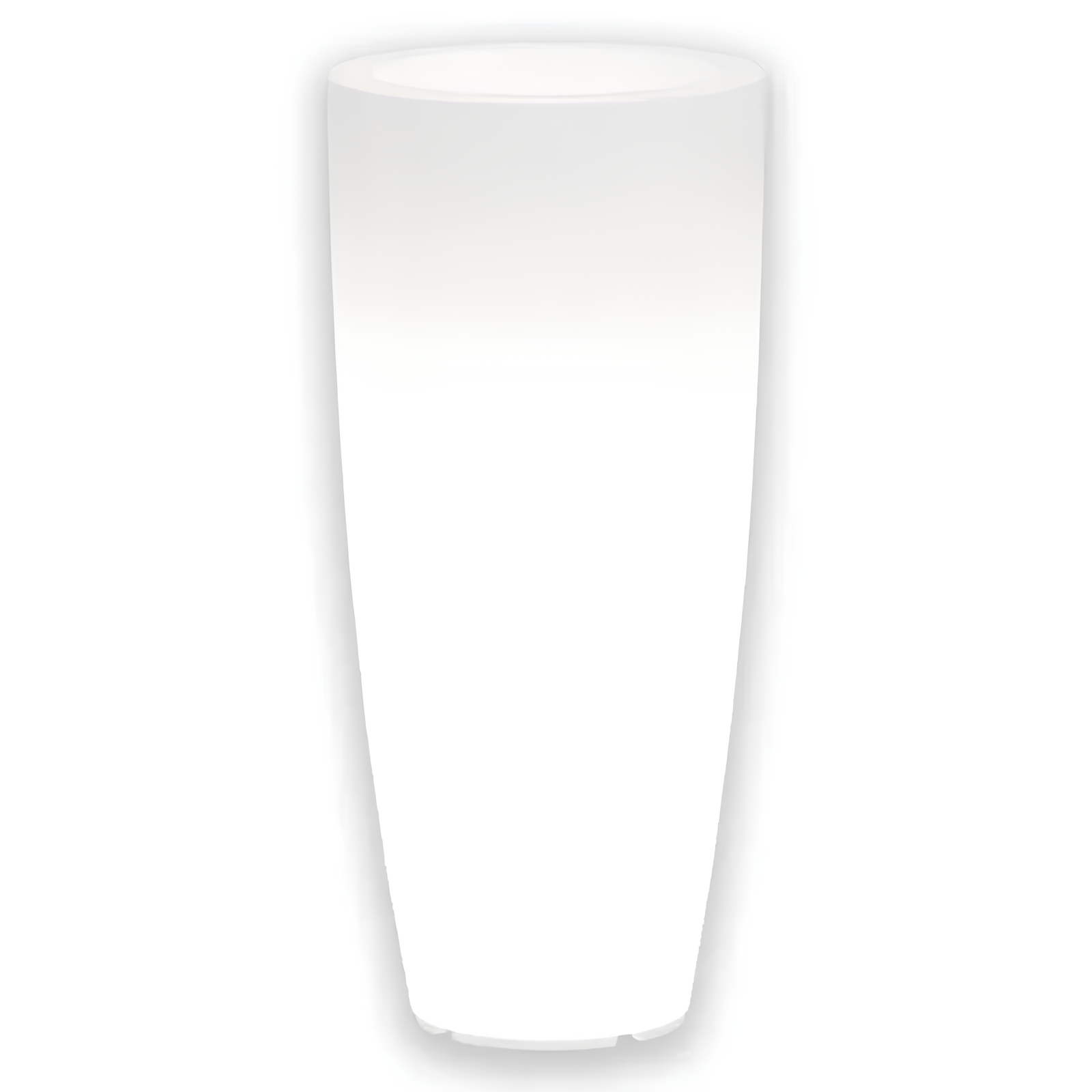 Vaso alto luminoso rotondo da interno o esterno in resina luce verde 33x70 - Home