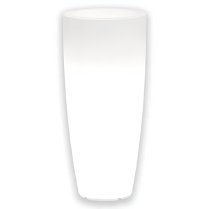 Vaso alto luminoso rotondo da interno o esterno in resina luce verde 33x70 - Home