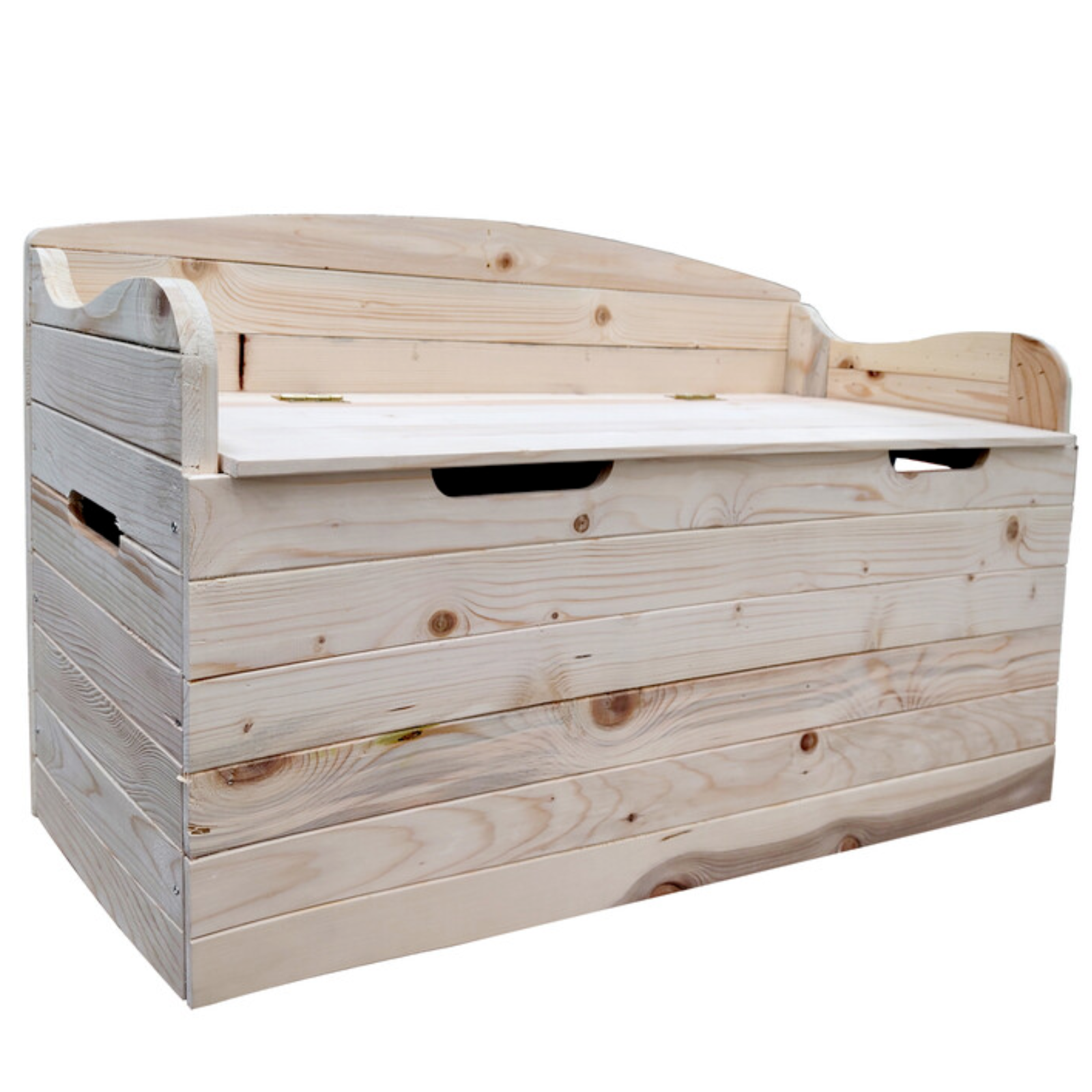 Cassapanca in legno contenitore "Naomi" salvaspazio con schienale per interno o esterno