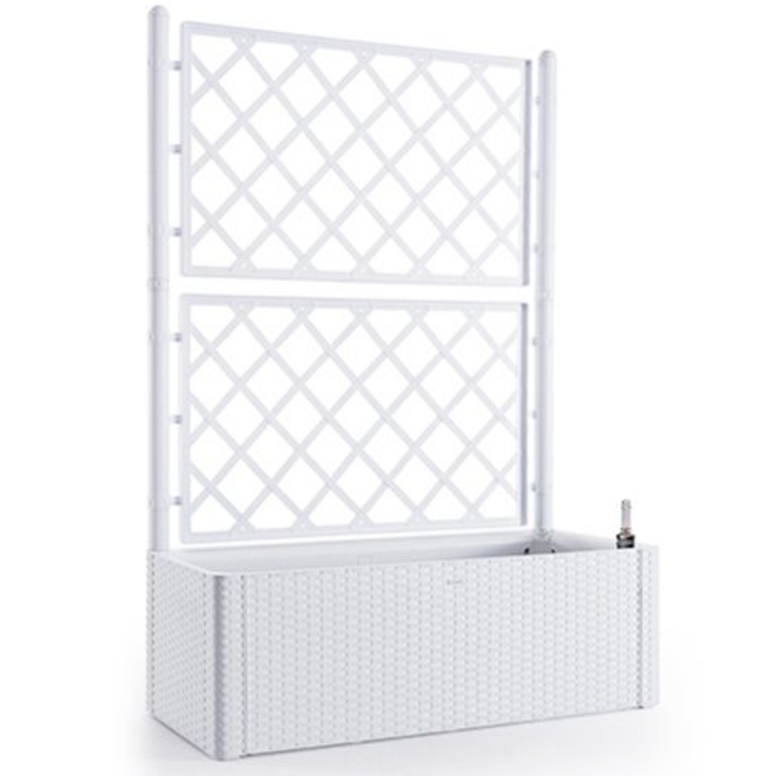 Fioriera con grigliato con riserva d'acqua finitura rattan da giardino o balcone "Made in Italy"