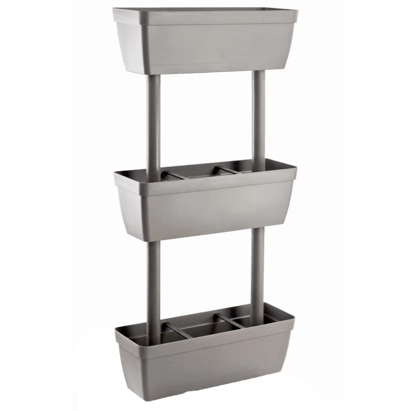 Fioriera verticale in resina tortora componibile da esterno,interno o balcone (3Pz)