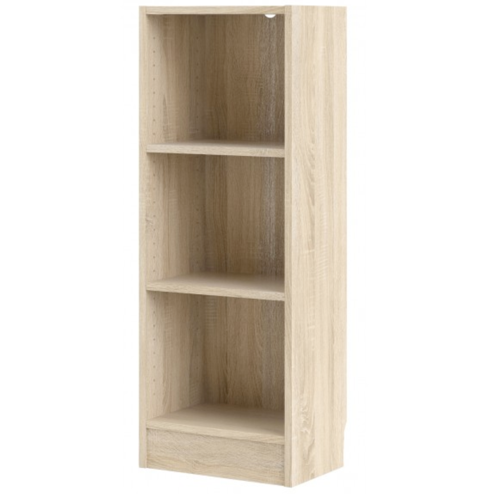 Libreria in legno "Eco" rovere chiaro bassa design moderno con 3 ripiani da cameretta o ufficio