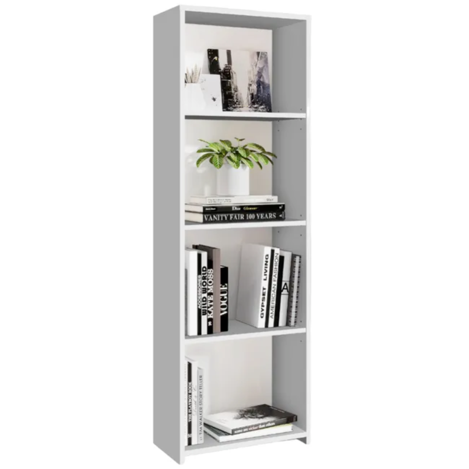 Libreria da parete in legno "Mimì" con 4 ripiani design moderno per ufficio,cameretta o corridoio